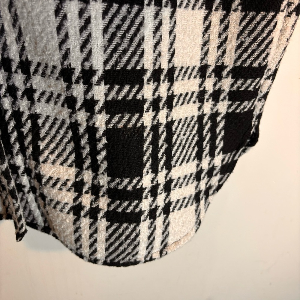 DENVER HAYES Sz L Oversized Shacket Houndstooth Plaid Unlined NEW WITH TAG Shirt - Picture 4 of 9